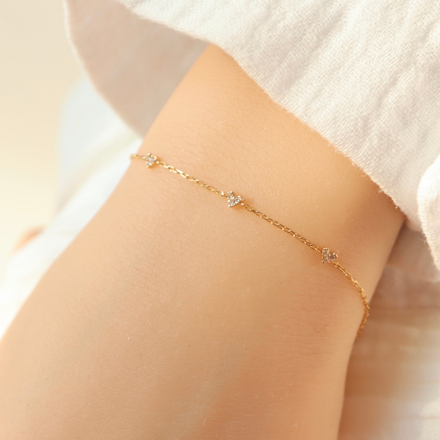 10K Mini Hearts Diamond Bracelet