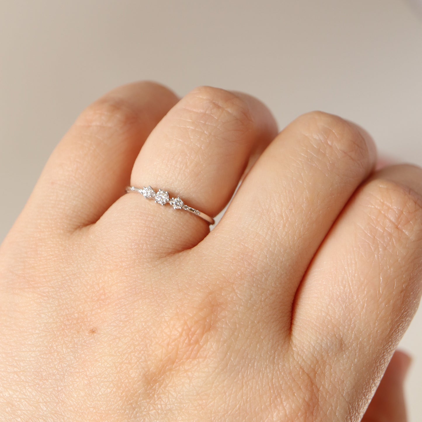 18K Dainty Promise Ring