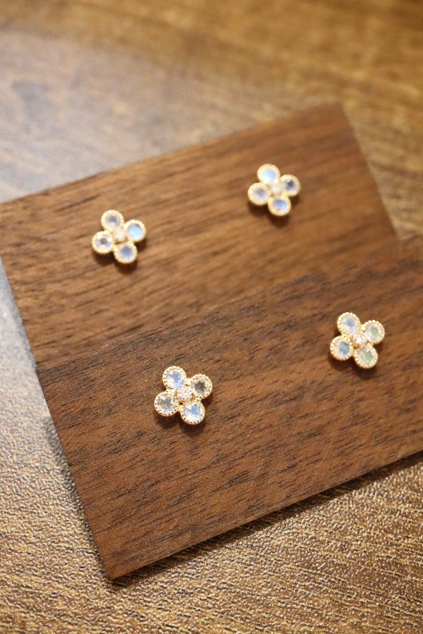 18K Moonstone Earrings