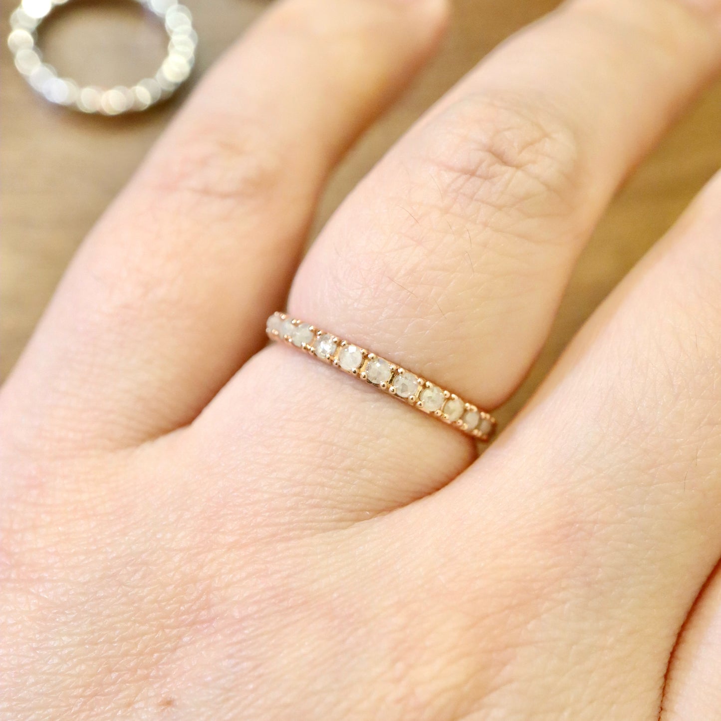 14K Grey Diamond Ring