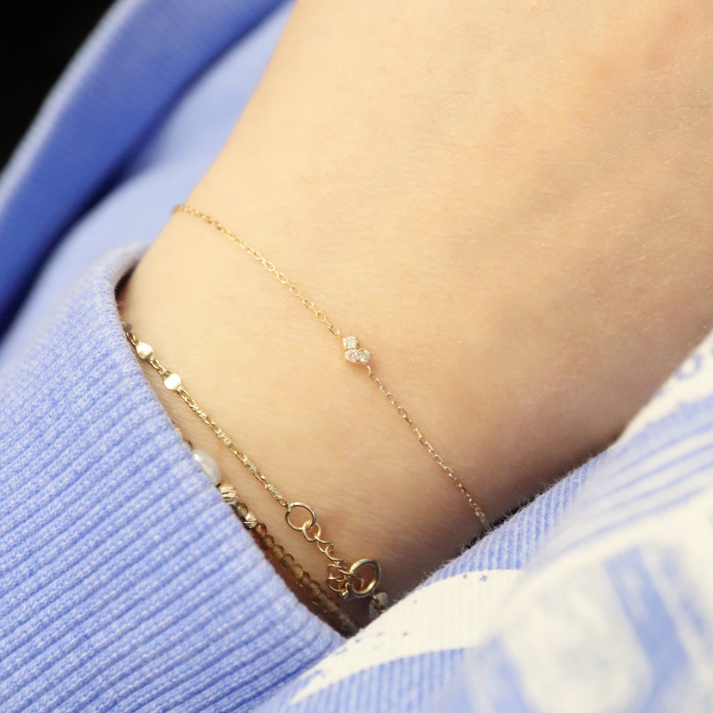 10K Mini Heart Diamond Bracelet