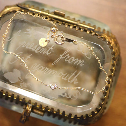 10K Mini Heart Diamond Bracelet