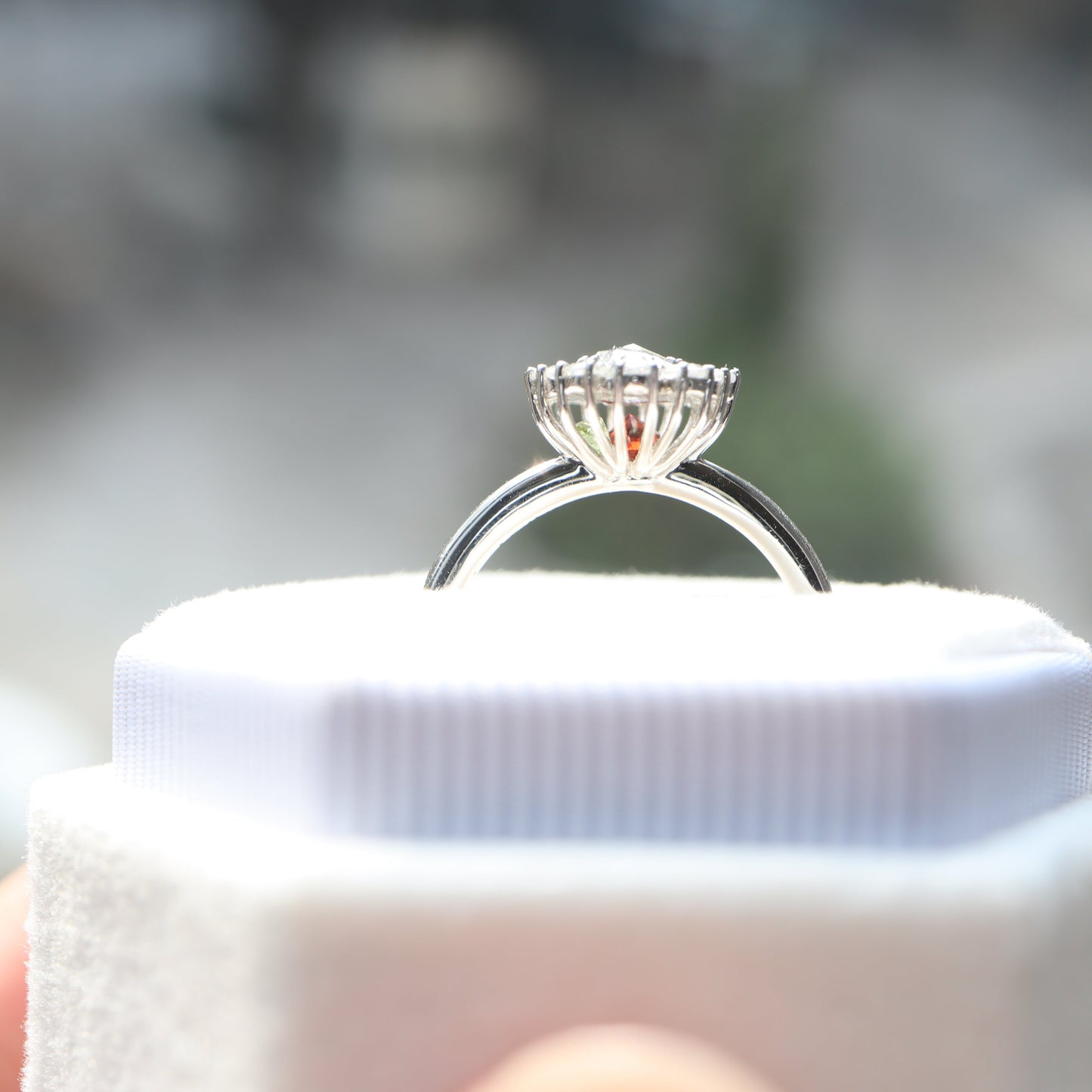 Pt900 Rose cut Diamond Ring