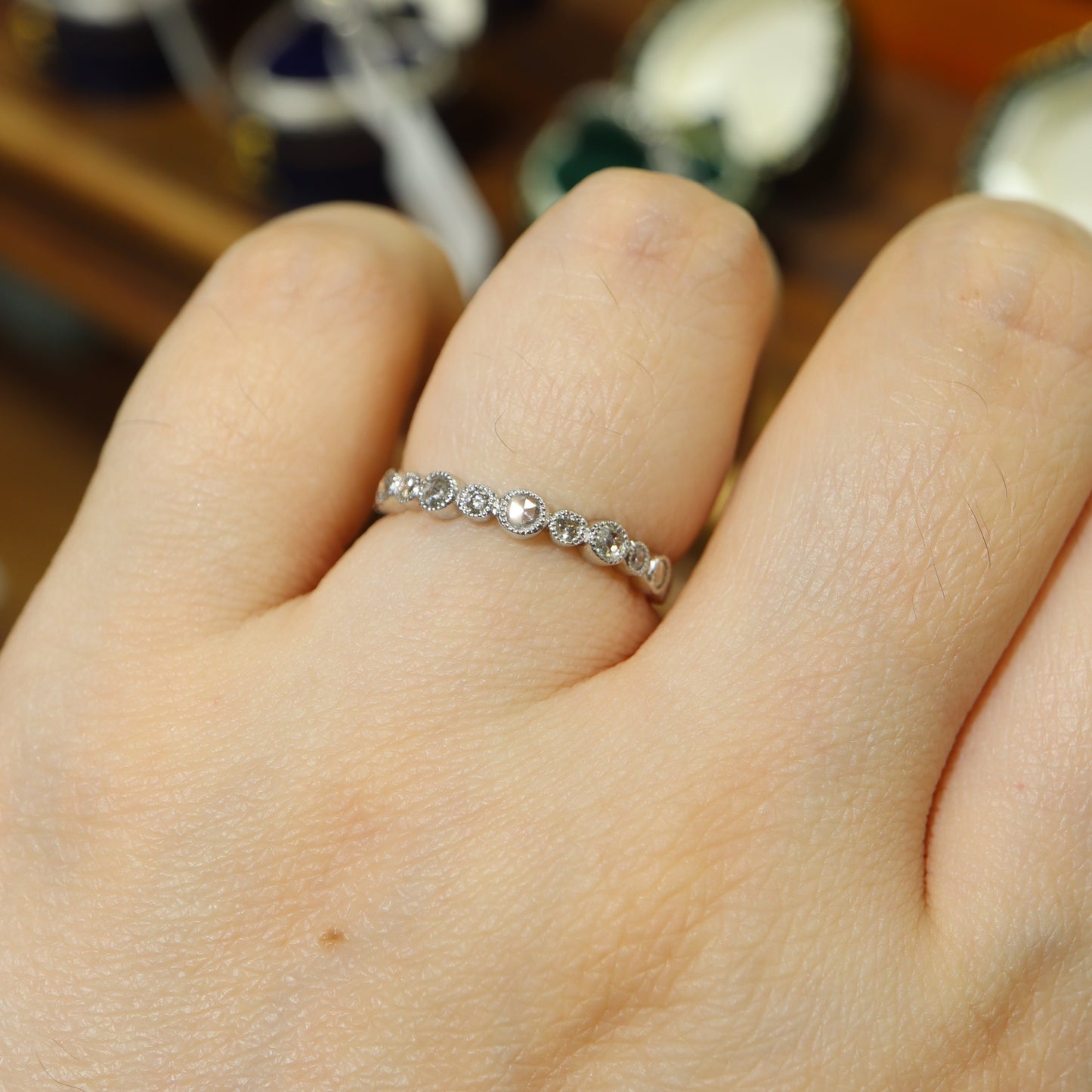 Pt950 Rose Cut Eternity Band