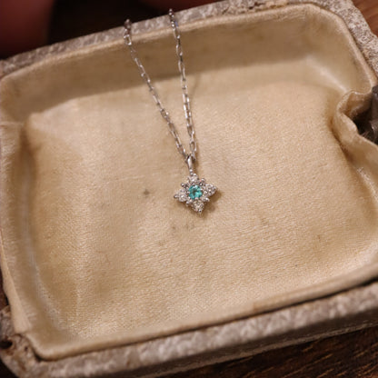 Pt950 Paraiba Tourmaline and Diamond Necklace