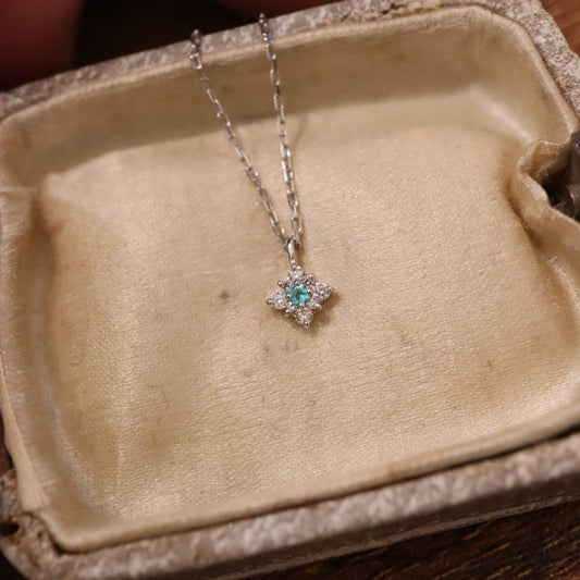 Pt950 Paraiba Tourmaline and Diamond Necklace