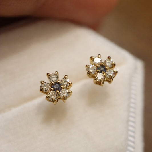 18K Natural Alexandrite and Diamond Earrings
