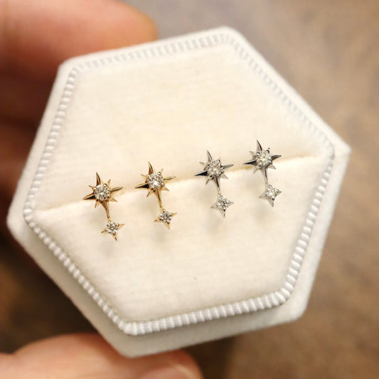 10K North Star Diamond Earrings
