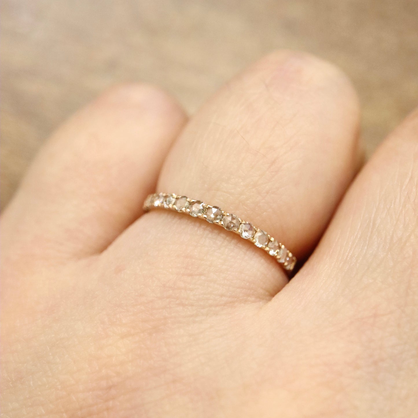 18K Rose Cut Eternity Ring