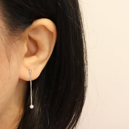 14K Hammered Gold Earrings with Akoya Pearls