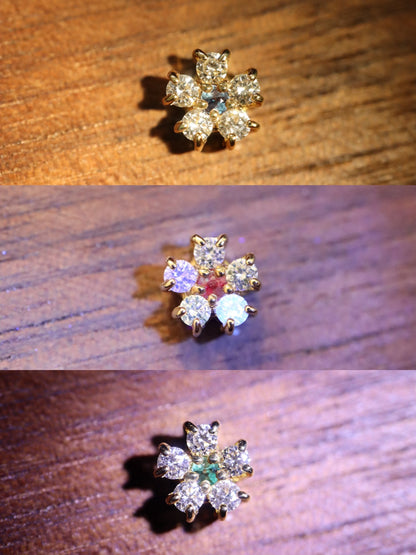 18K Natural Alexandrite and Diamond Earrings