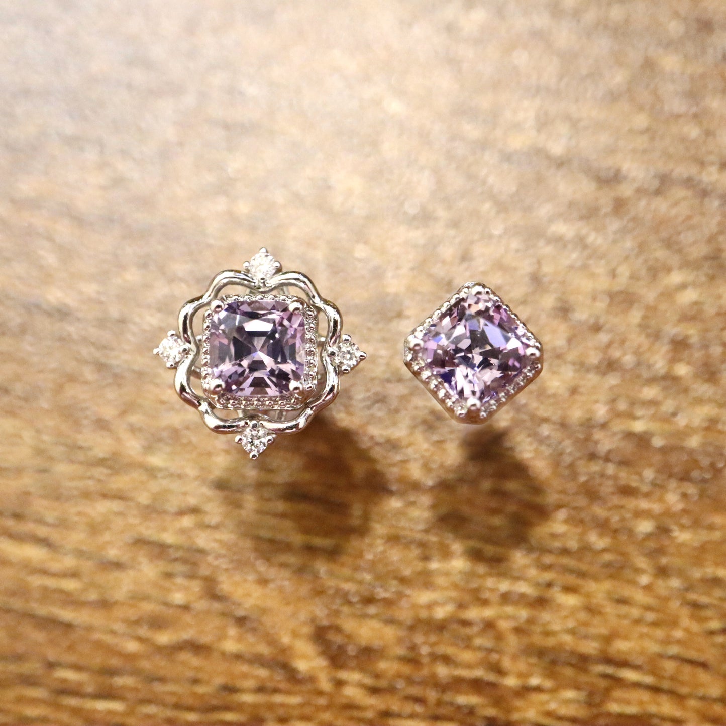 14K 2-way Spinel and Diamond Earrings