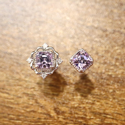 14K 2-way Spinel and Diamond Earrings
