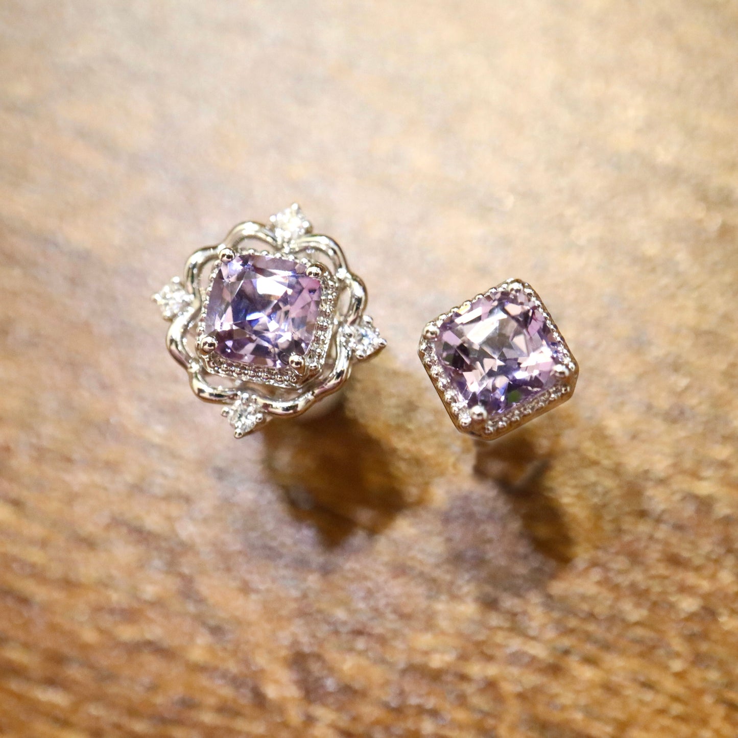 14K 2-way Spinel and Diamond Earrings