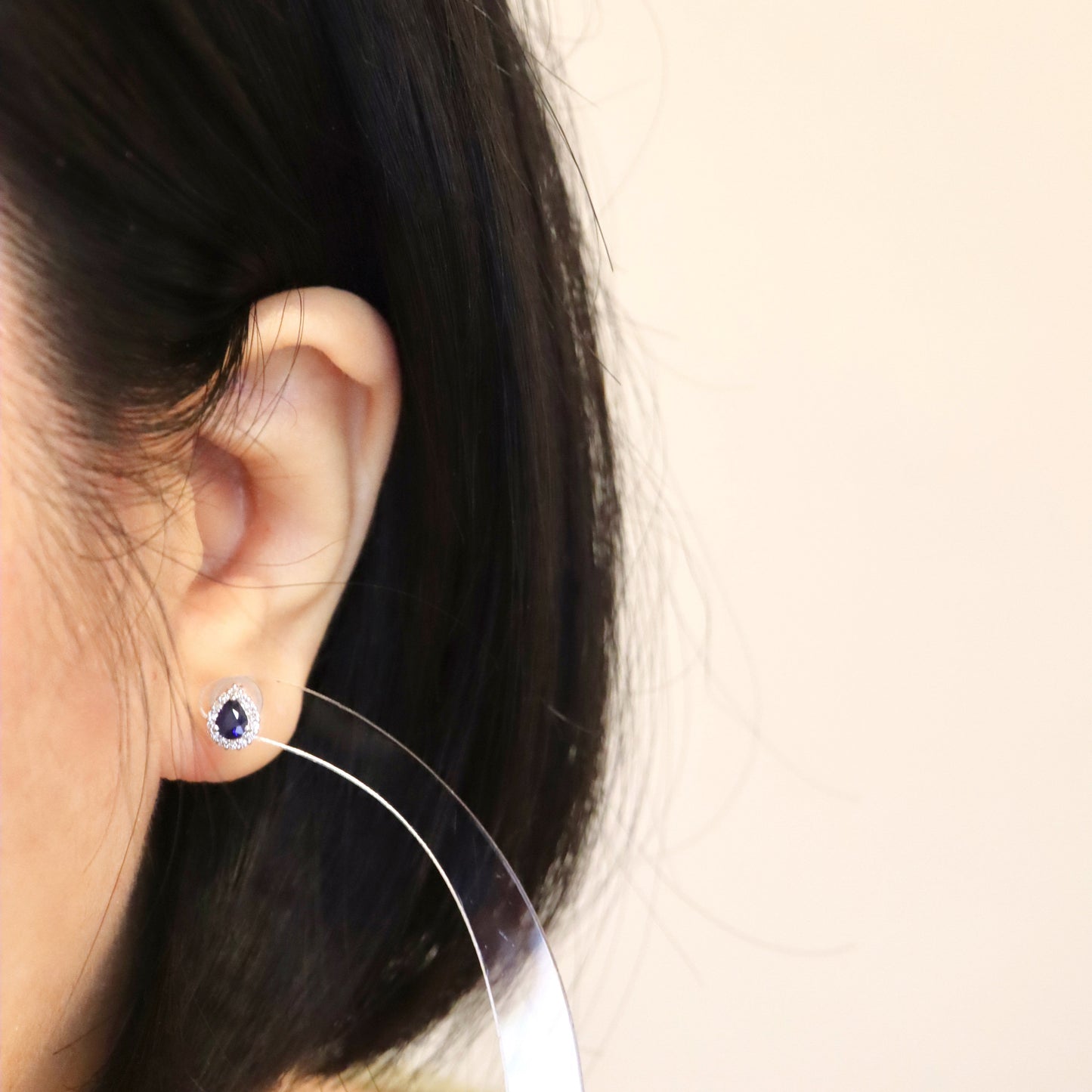 18K Blue Sapphire and Diamond Earrings