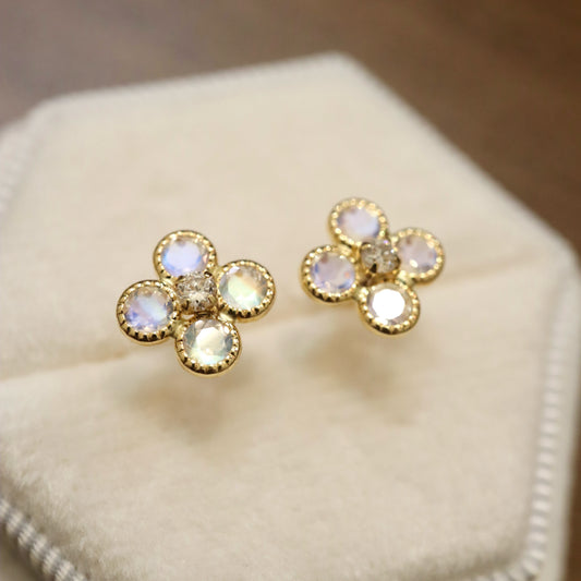 18K Moonstone Earrings