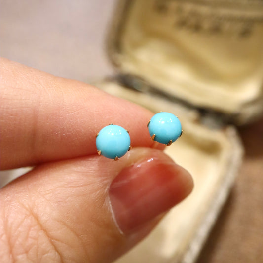 18K Sleeping Beauty Turquoise Earrings