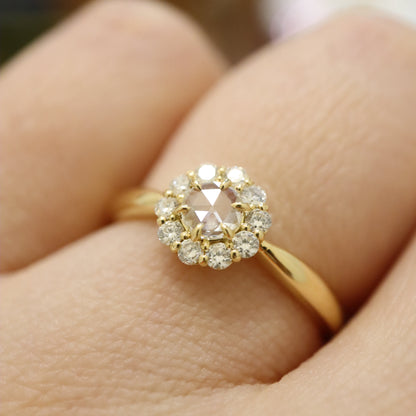 18K Rose Cut Diamond Ring