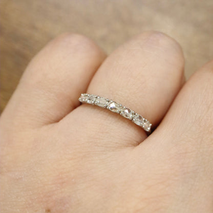 Pt950 Rose cut Oval Diamond Eternity Ring